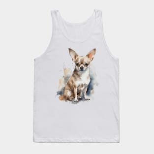 Chihuahua Watercolor Style Tank Top